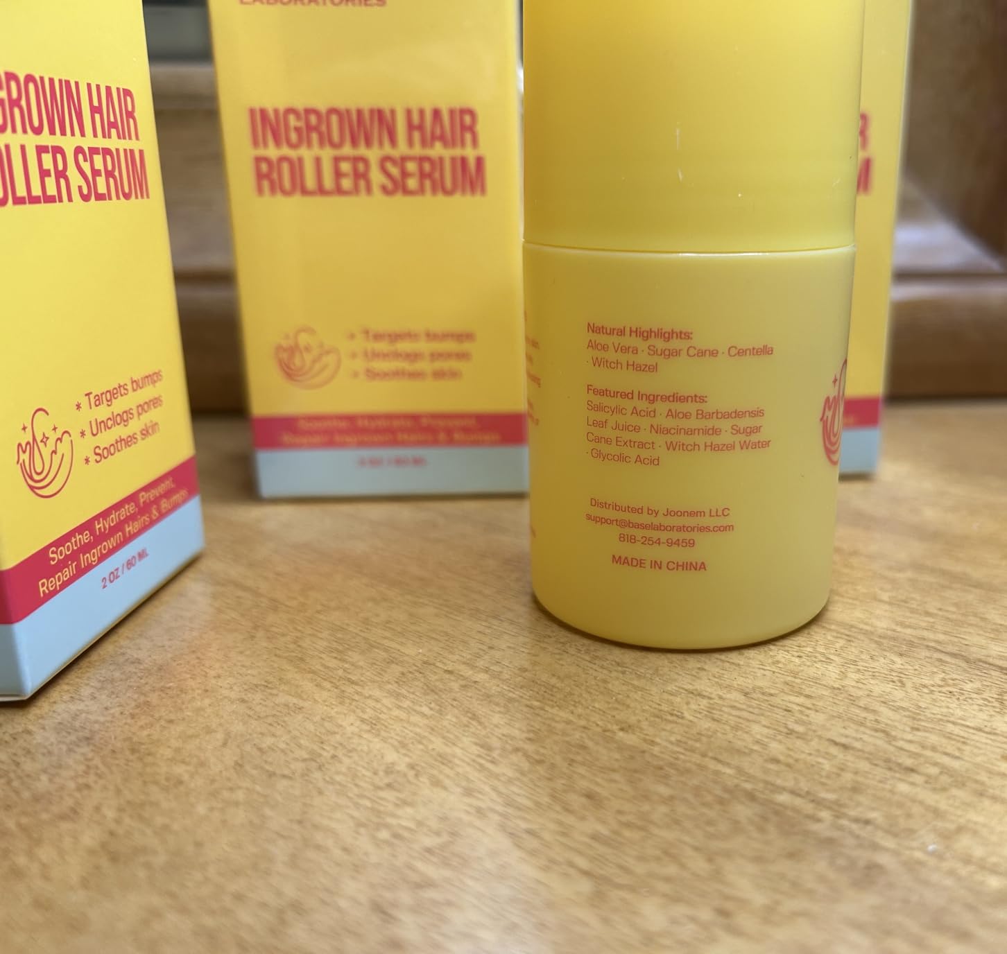 Base Laboratories Ingrown Hair Treatment - Roller Serum – Skin Smoothing Roll-On for Ingrown Hairs & Razor Bumps – Salicylic Acid, Glycolic Acid, Niacinamide – Bikini Line, Underarms & Legs (2oz)