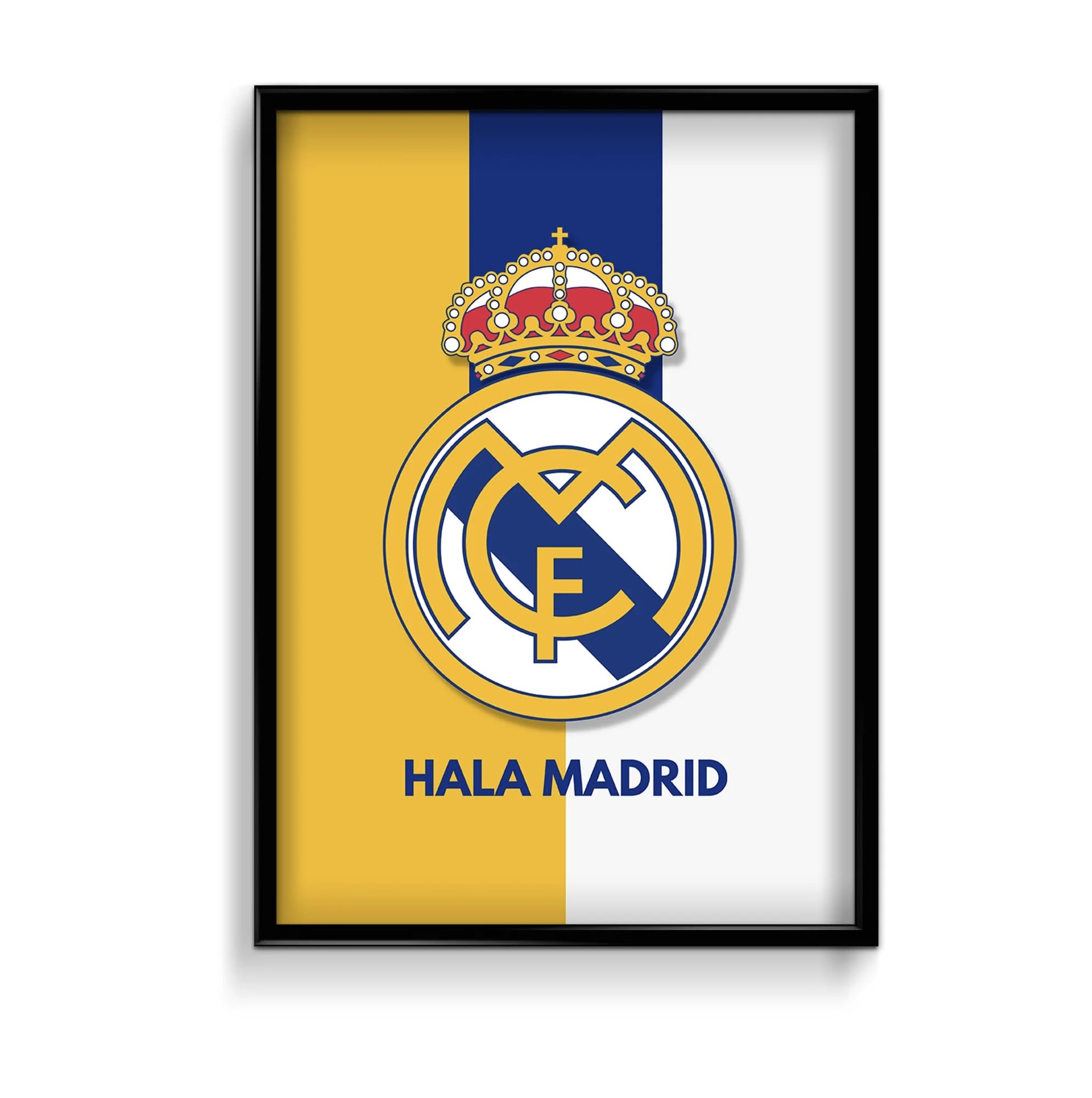 HALA MADRID Poster For Aesthetic Wall Decoration | Football Club Wall Poster (13 x 19 Inch Unframed) 300 GSM Mate Finish Board Paper With Peal & Stick Tape