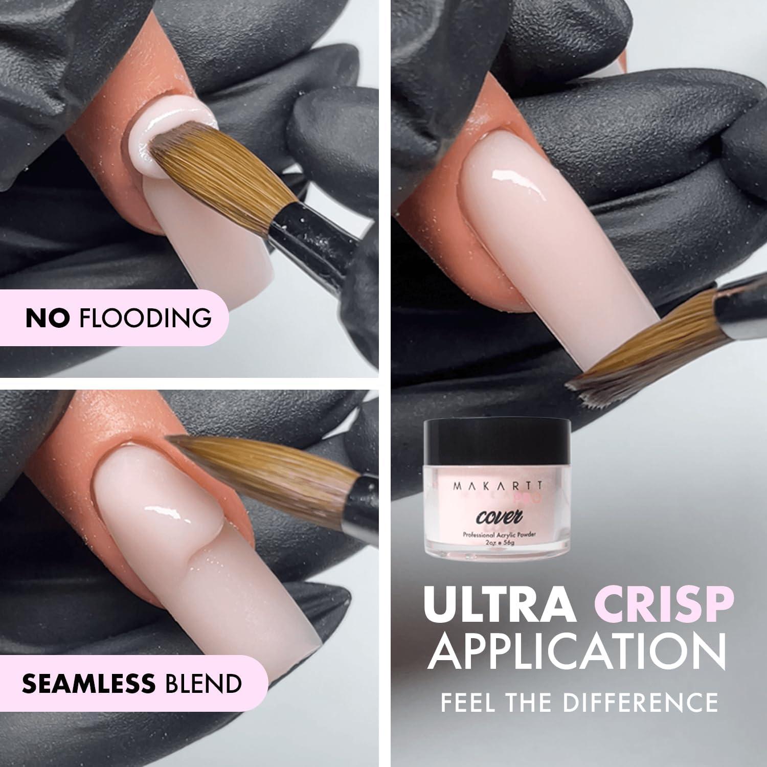 MakarttPro Acrylic Powder - 112g/4oz Nail Cover for Extension, Perfect for Professional Private Nail Technicians (Rose Petal)