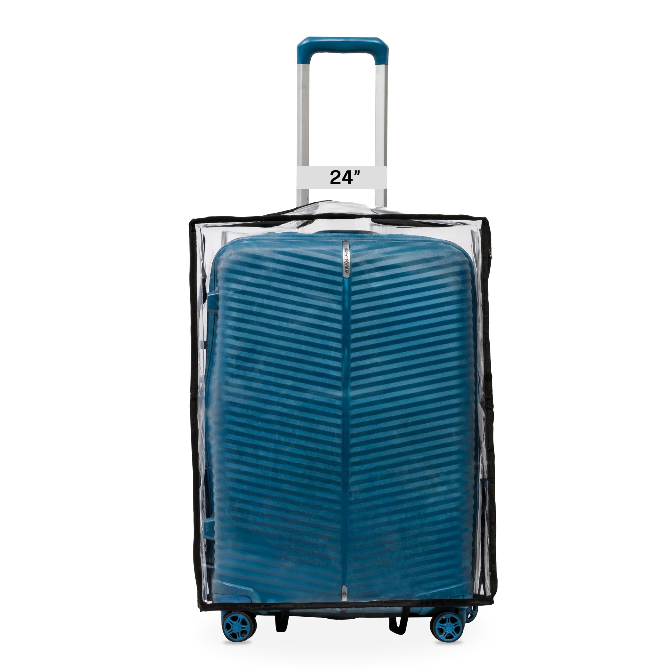 Transparent PVC Suitcase, Luggage, Trolley Bag Cover Set – 20/24/28 Inch – Waterproof, Dustproof, Scratch Resistant Zippered Luggage Protectors with Adjustable Velcro (24 Inch)-image-17