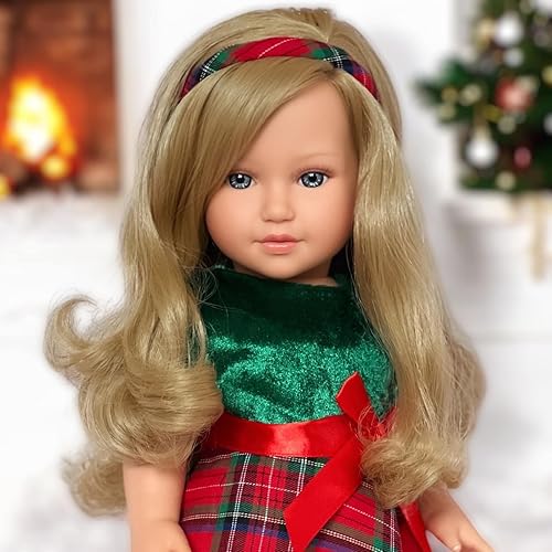 Miniatura 2 de MBD Ropa de muñeca de 18 pulgadas, vestido rojo de vacaciones con diadema a juego para muñecas de 18 pulgadas