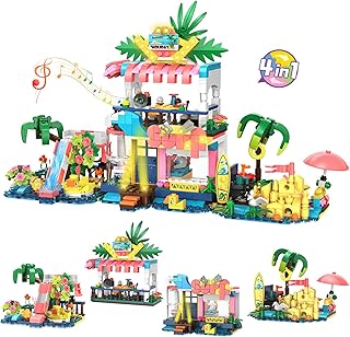 HOGOKIDS Friends Beach House Building Set - 4 in 1 Girls Building Blocks Sets Toys | Summer Tree House Beach Villa STEM Building Kit | Christmas Birthday Gift for Boys Girls Kids Ages 6+ (657 Pieces)