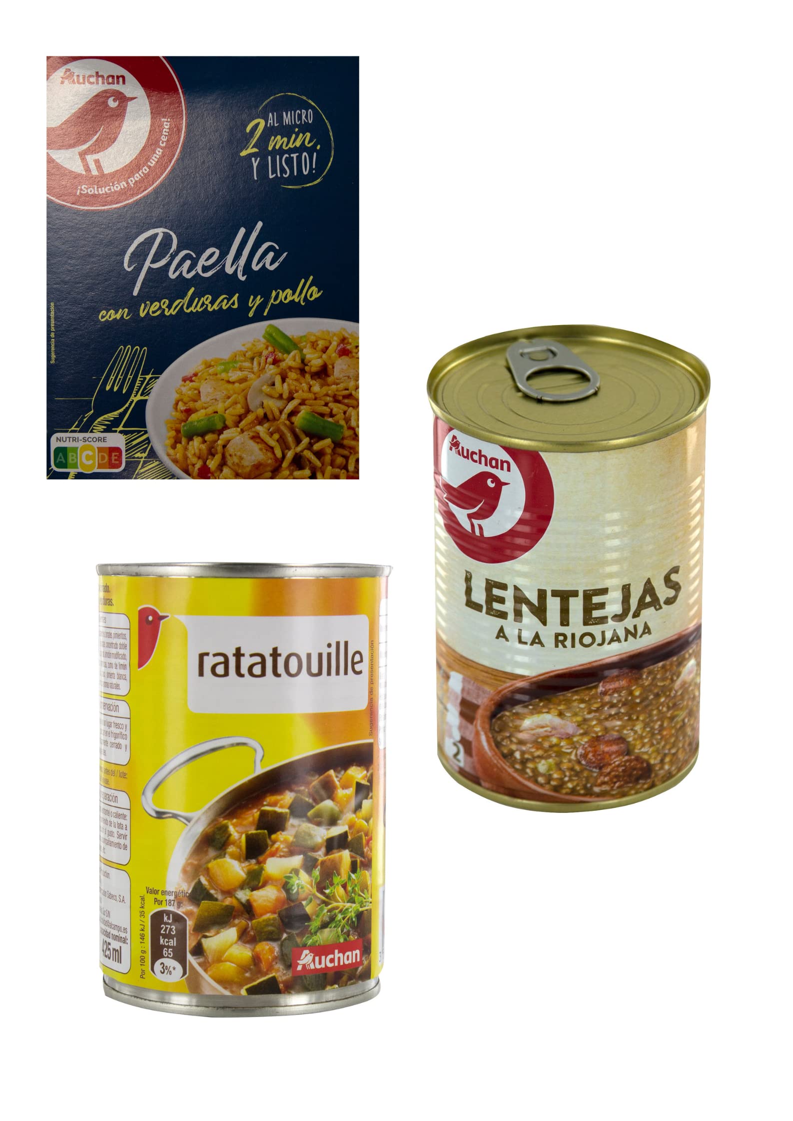 Menu rapido semanal|7 primeros|7 segundos|7 Postre| 7 agua Auchan (PRODUCTO REFRIGERADO HASTA CASA)