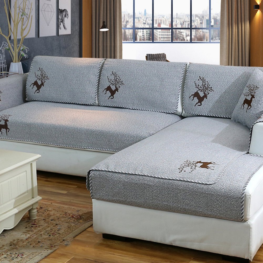 YANGYAYA Sectional sofa slipcovers,Sofa towel covers,Sofa protector cotton linen anti-slip decorative sofa covers throw sets for living room cushion cover-C 110x160cm(43x63inch)(1PCS)