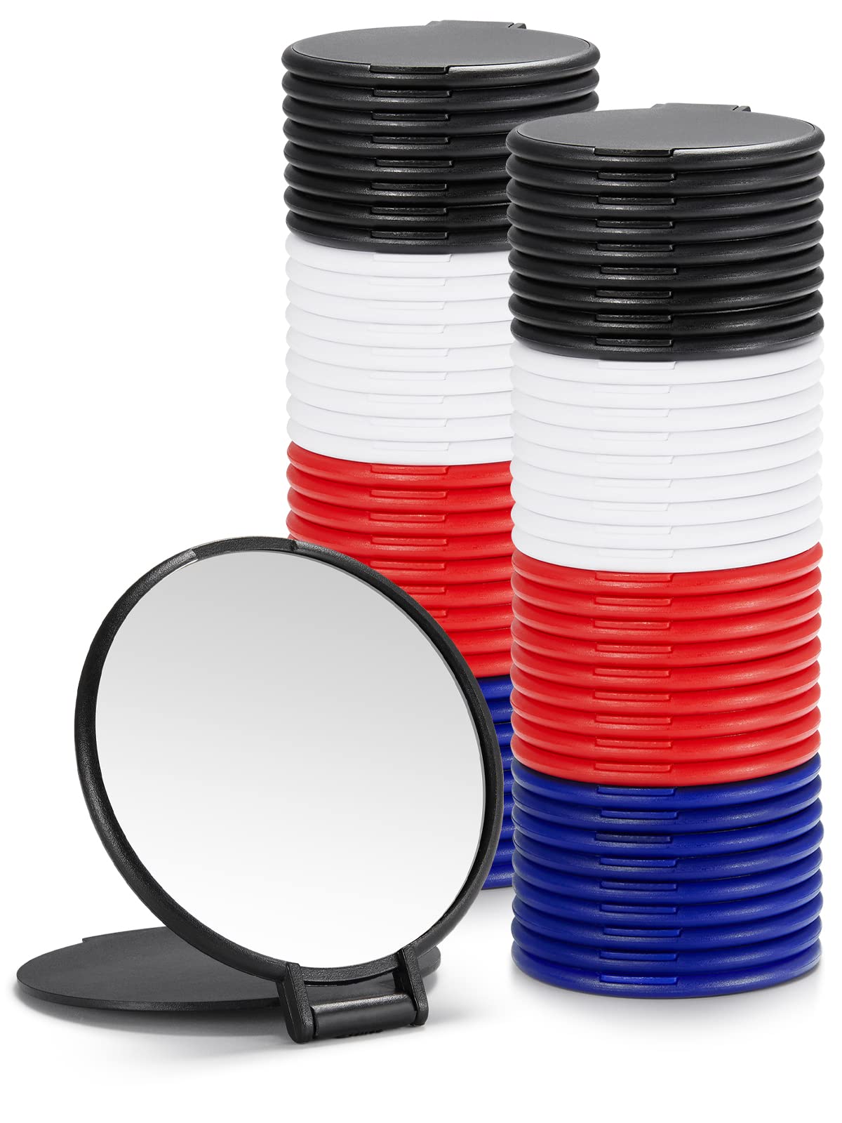 Getinbulk 72 Pcs Compact Mirrors Bulk, Round Pocket Mini Folding Makeup Mirror for Purse(4-Color)
