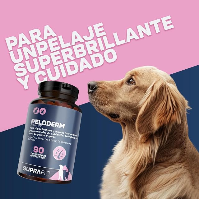 Foto 2 de 6 de Suprapet, Peloderm para Perros y Gatos 90 Comprimidos a Base de Biotina, Zinc, Vitaminas B, Metionina…
