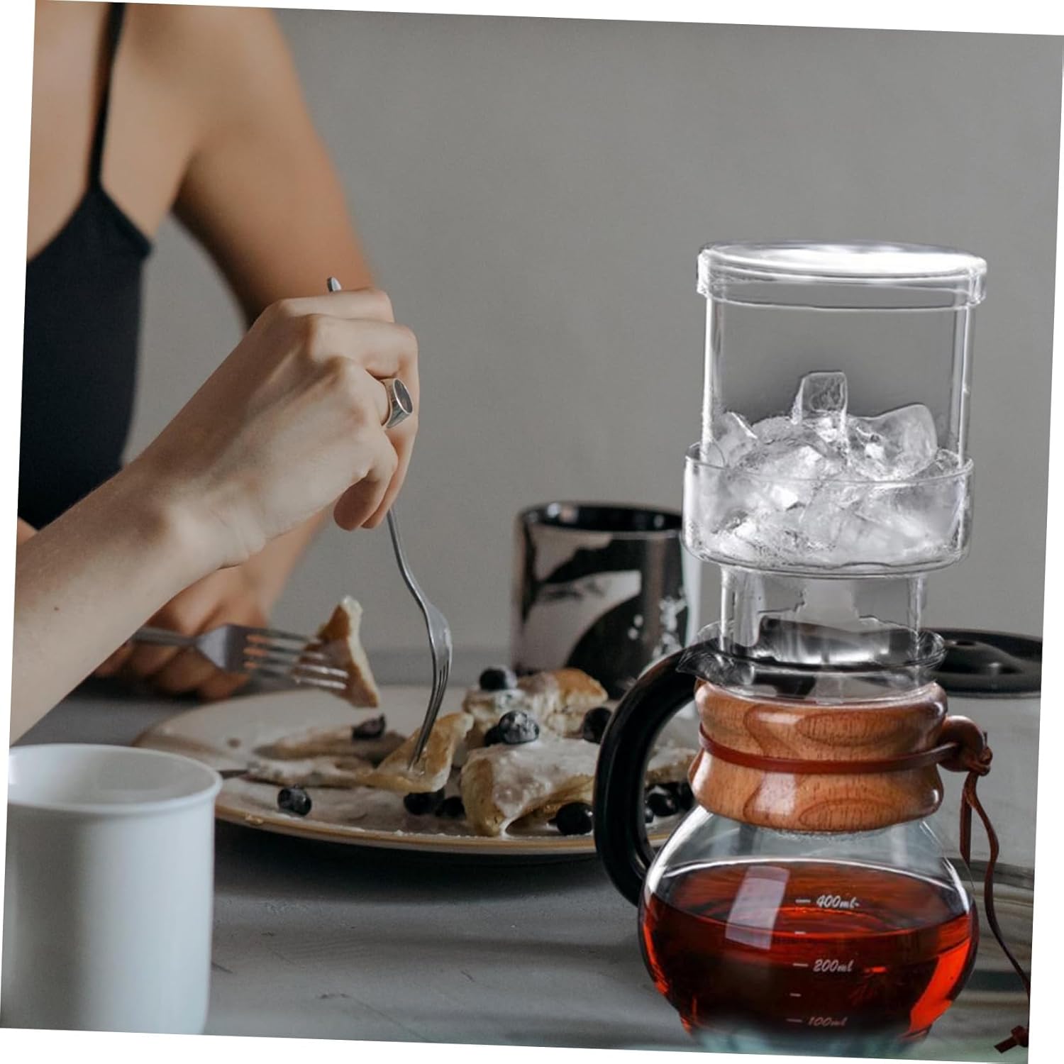 Mikinona 1set Glass Cold Brew Coffee Pot Drip Coffee Maker for Easy Brewing Lightweight and Portable Design for Use Safe Material Beautiful Appearance