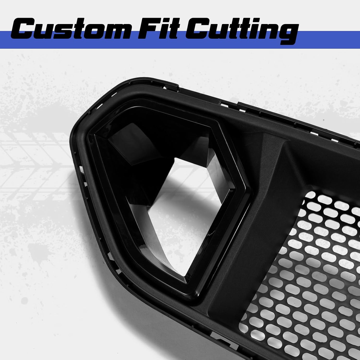 HAKA TOUGH Upper Grilles for Ford Mustang Accessories 2018-2023, Front Bumper Grill for Mustang Accessories Upper Hood Grille Mesh Style Black