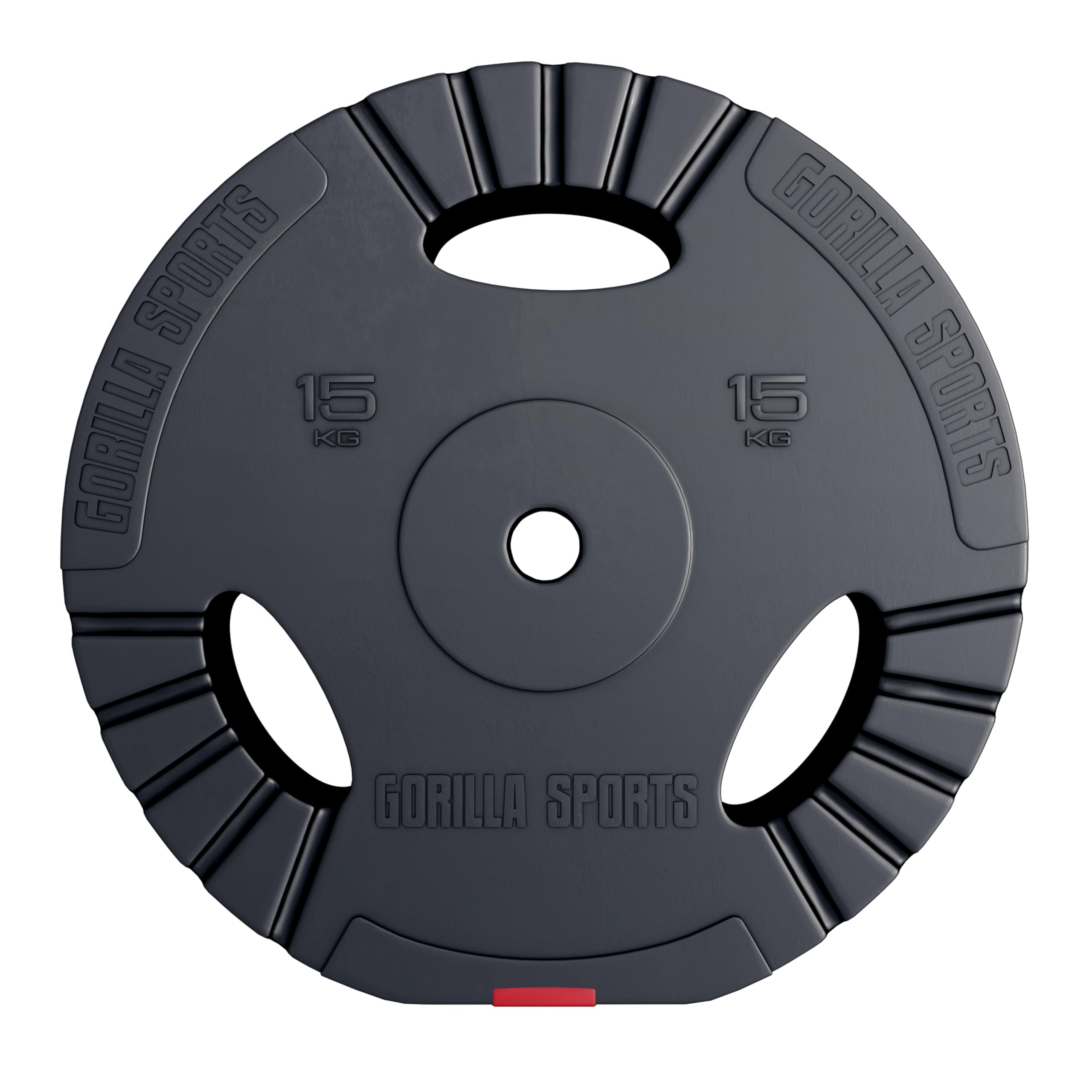 Gorilla Sports Weight Disc Set/Individual Plastic Gripper – 1.25-15 kg Weights with 30/31 mm Bore, 15 KG