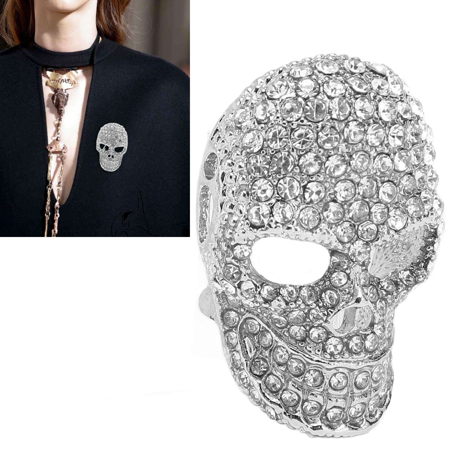 Spilla A Forma Di Osso Di Mano Halloween - 2 Pezzi, Design Vintage Horror, In Lega, Per Costumi E Accessori
