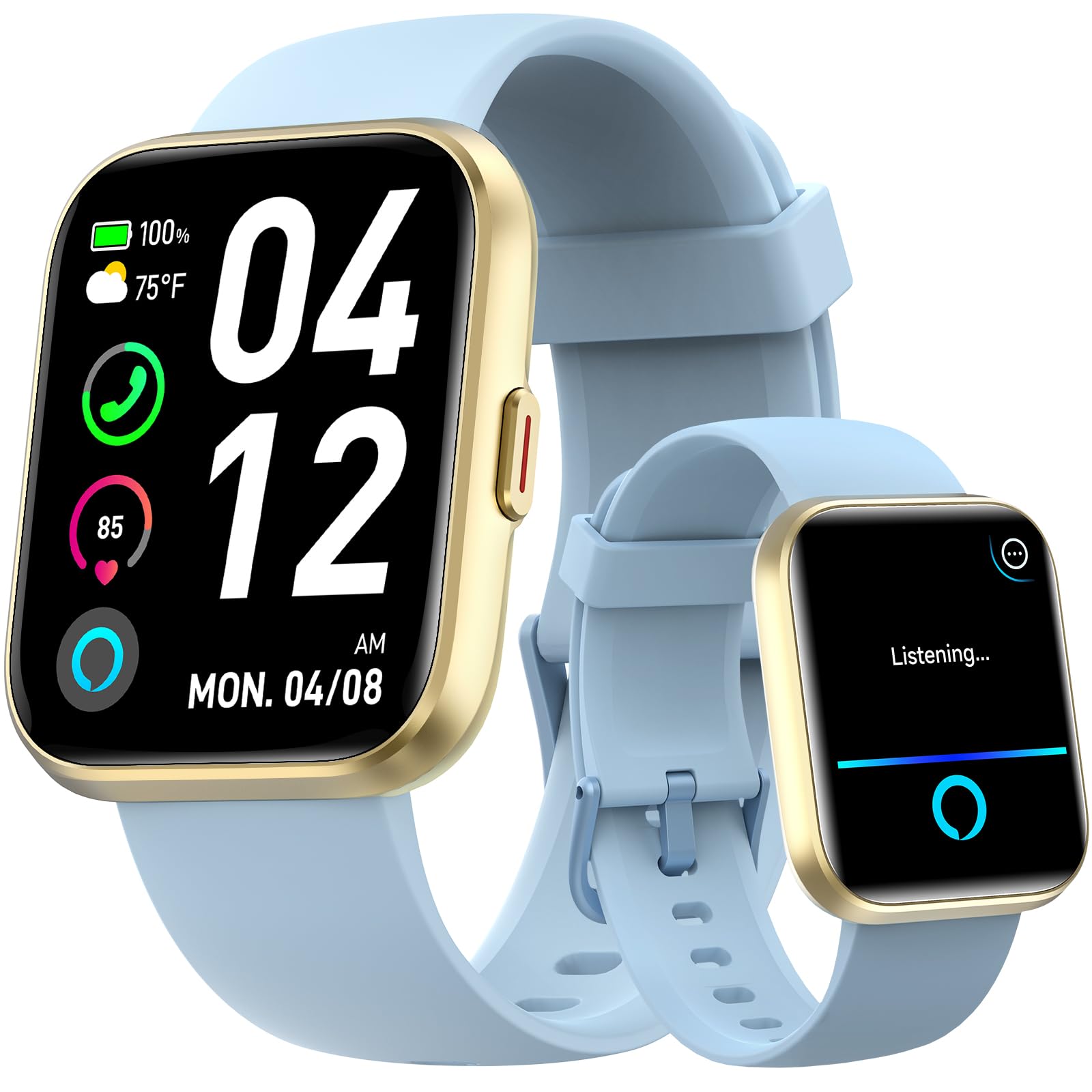 Fitpolo ID208P Smartwatch Uomo Donna, 1.8" Orologio Fitness IP68 Effettua/Risposta Chiamate 100+ Sportive, Contapassi/Sonno/Cardiofrequenzimetro/SpO2, Compatibile con Samsung/Xiaomi/Huawei/Oppo/iPhone