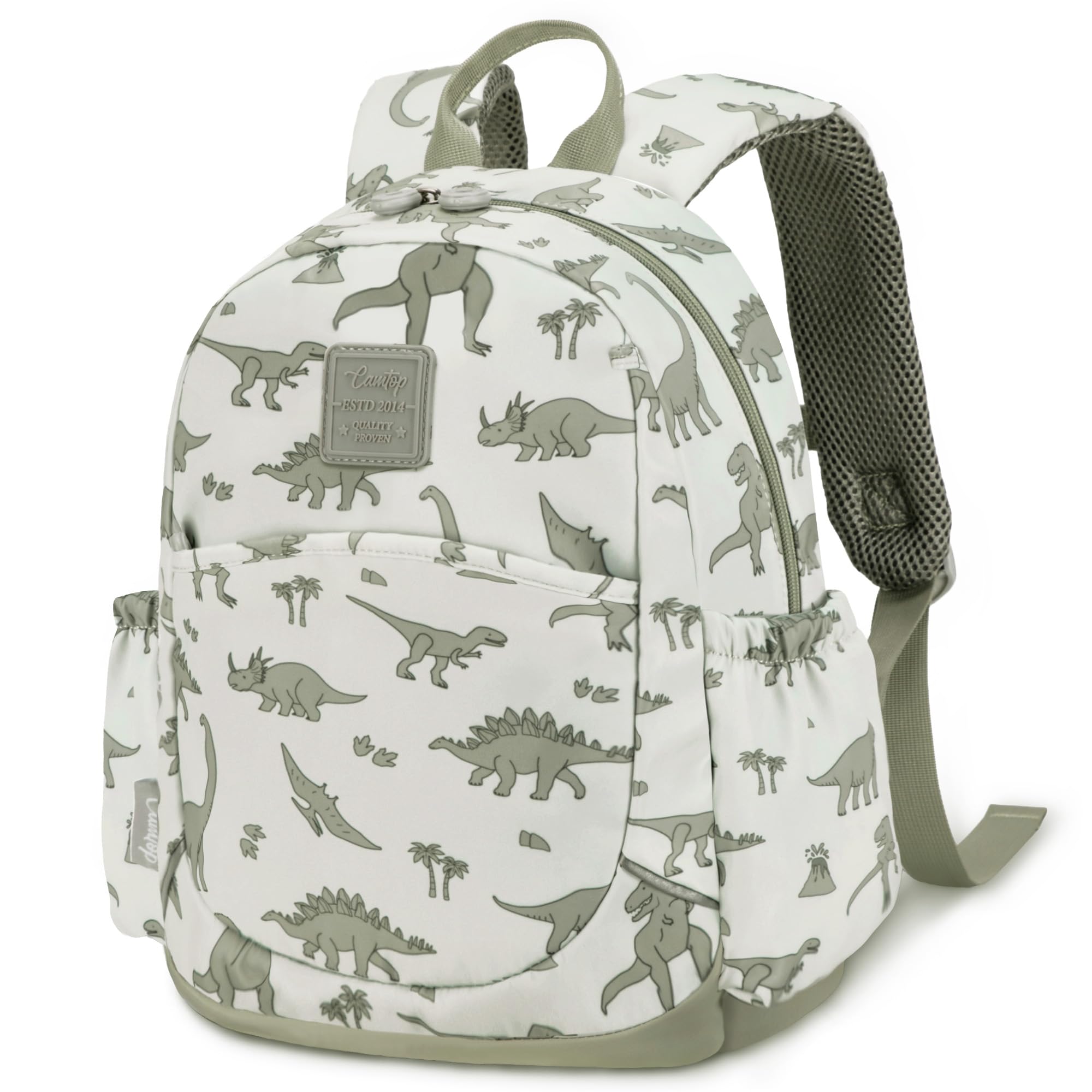 CAMTOP Toddler Backpack for Boys Girls 2-4, Kids Backpacks for Kindergarten Preschool, 12" H Small Bookbag for Daycare Travel (Green Dinosaur, Age 2-4 (12'' H - Not Fit A4 Folder))