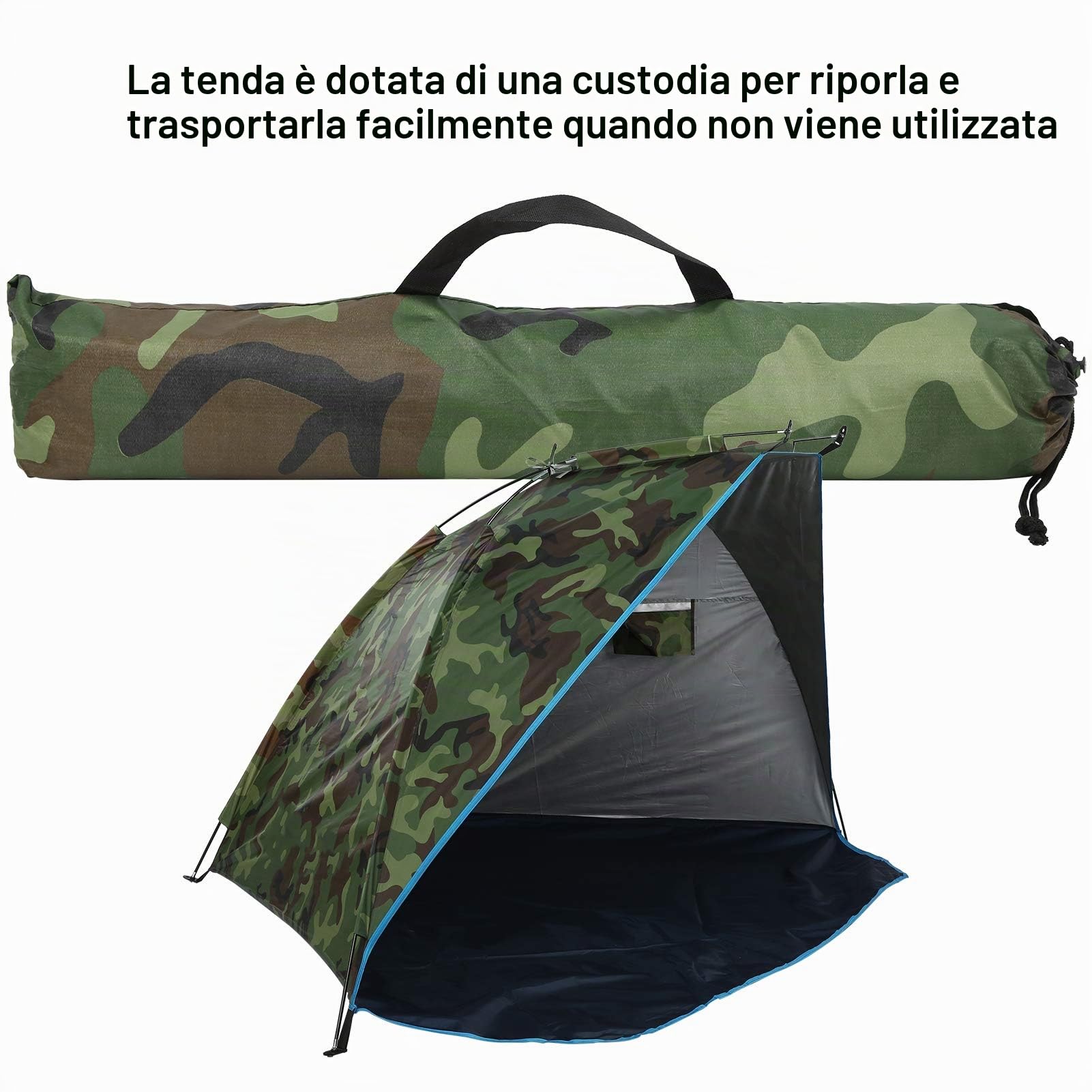 BuyWeek Tenda da Campeggio, Riparo da Pesca Portatile Impermeabile Tenda da Bivacco per 1 a 2 Persone