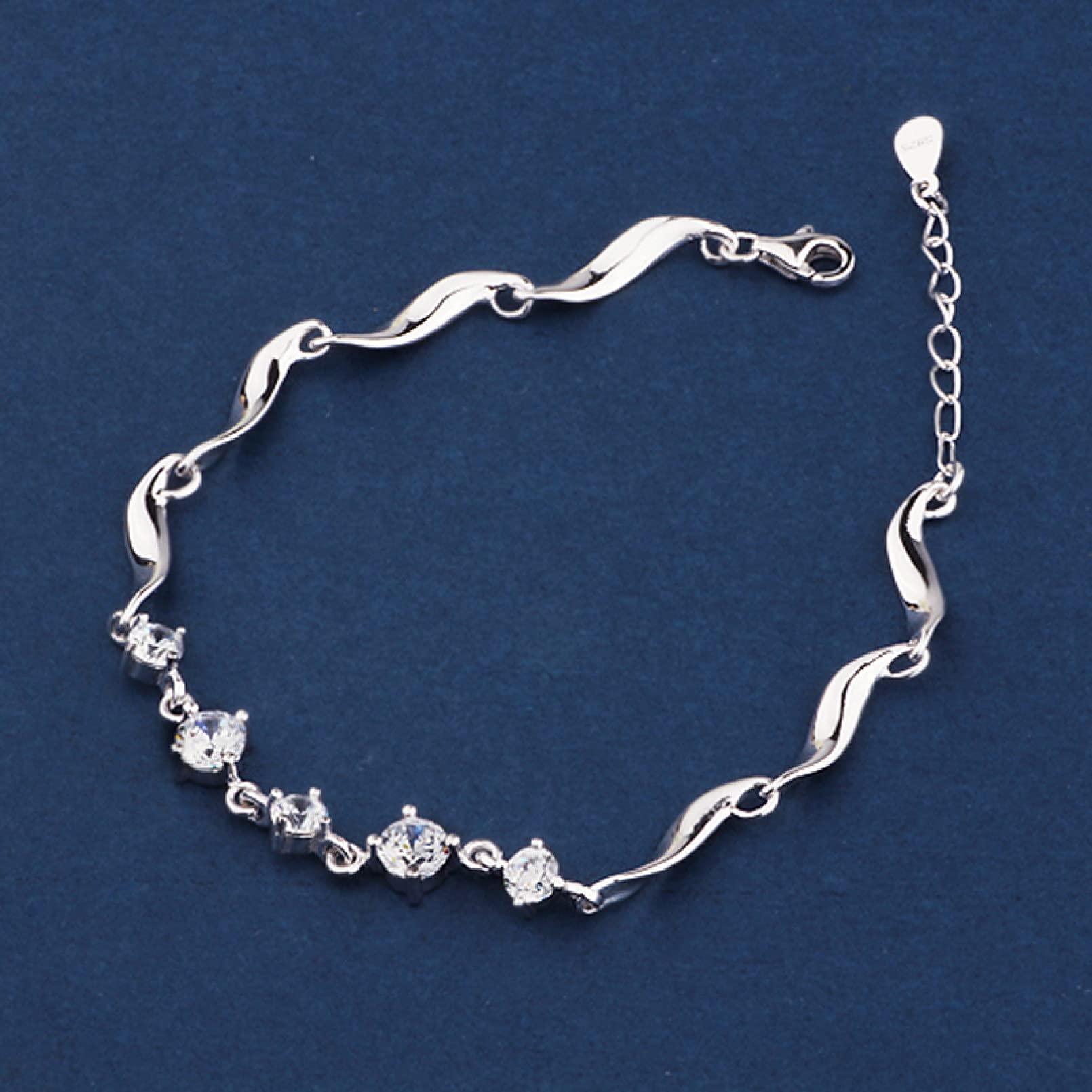 Bransoletka damska 925 Sterling Silver Moda damska Bransoletka Biżuteria ślubna Bransoletka z cyrkoniami Prezent
