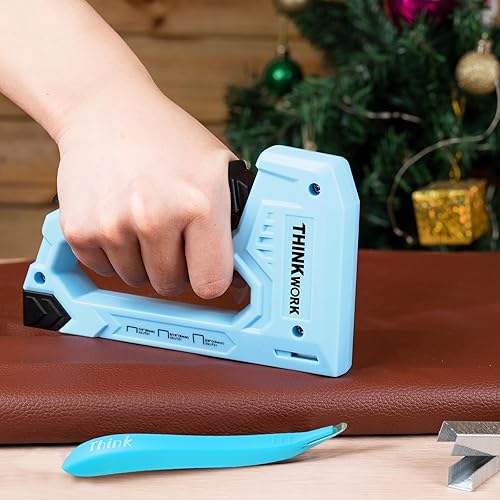 Miniatura 34 de Juego de 27 pistolas de grapas rosadas, uso doméstico, 3 en 1 con 900 grapas, pistola grapadora para madera resistente, tela, manualidades