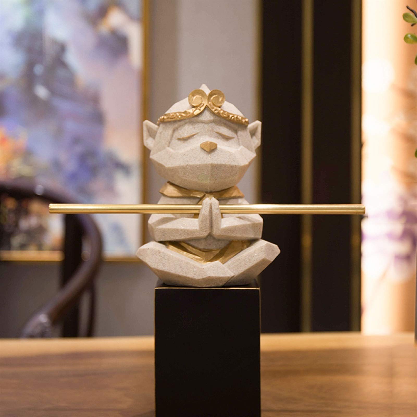 Sun Wukong Statue Decoration Monkey King Dekoracja Żywica Słońce Wukong Ozdoby Małpa Rzemiosła Dasheng Ozdoby Rzemiosła Dom Office Dekoracje Prezenty Home Decor Sun Wukong Statua Figurka Monkey King.