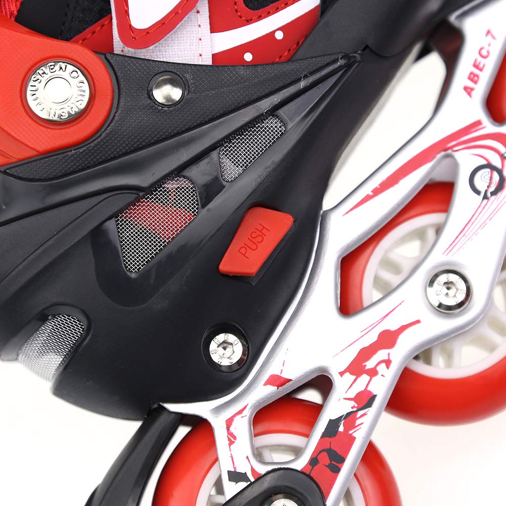 Rollers en Ligne pour Enfants Filles et garçons, Taille réglable, pour Enfants, Adolescents, Adultes, Débutants, Patins à roulettes pour l'intérieur et l'extérieur