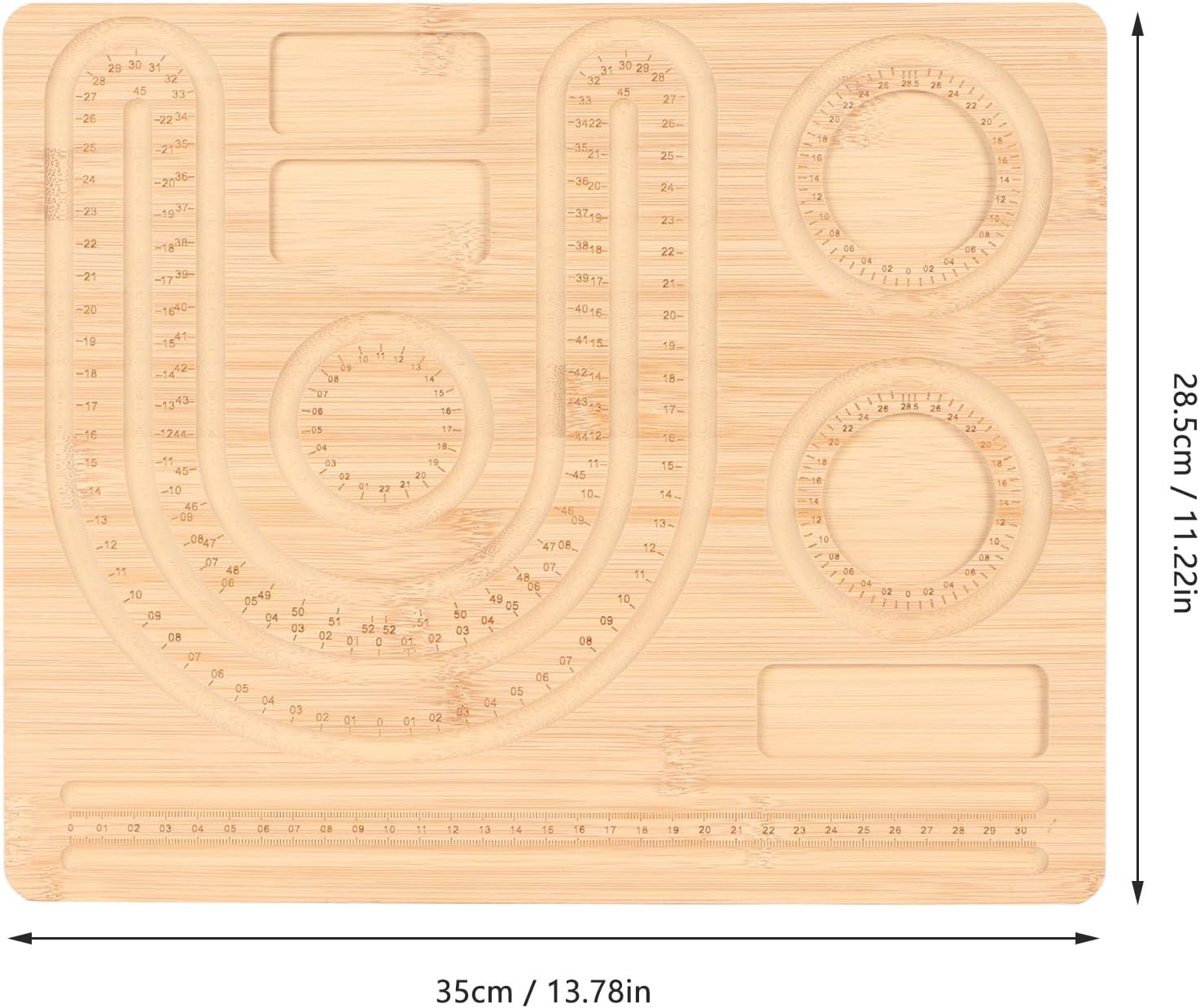 Focket Bead Board, 11.22x13.78in Versatile Design with Multiple Size Slots Beading Board, Bracelet Measurement with Clear Imperial and Metric Units for Jewelry Bracelet Necklace