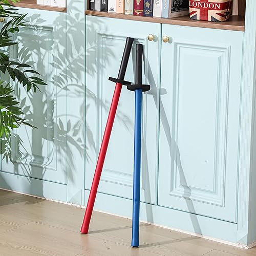 Miniatura 6 de 2 espadas de espuma de 33.5 pulgadas para práctica, espadas de combate acolchadas para entrenamiento de Kendo Sticks Bokken para adultos, artes Negro
