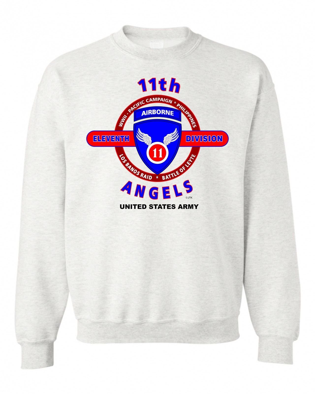 11TH AIRBORNE DIVISION " ANGELS " BATTLE & CAMPAIGN SWEATSHIRT