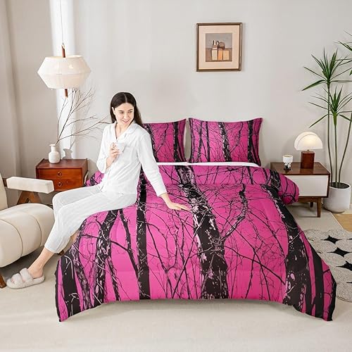 Erosebridal Cabin Lodge Full Bedding Set,Woodland Rustic Comforter Set for Girls