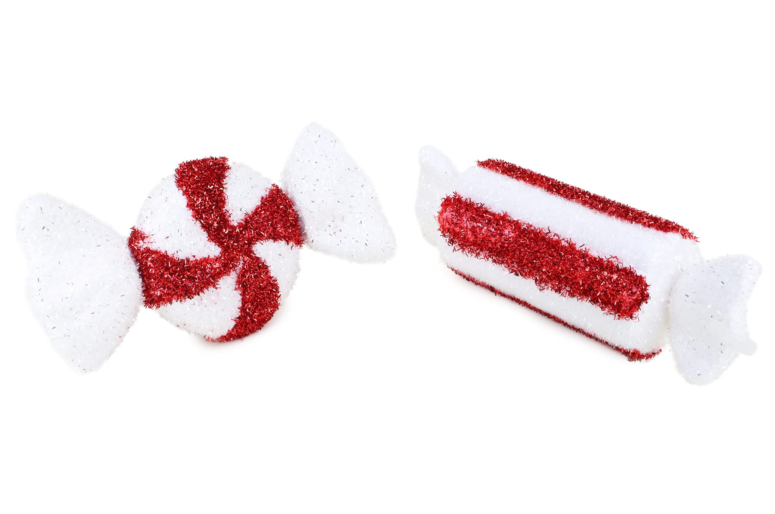 4 Grandes Décorations Sucette Pour Sapin De Noël – Rouge Et Blanc, Environ 21 Cm, En Mousse