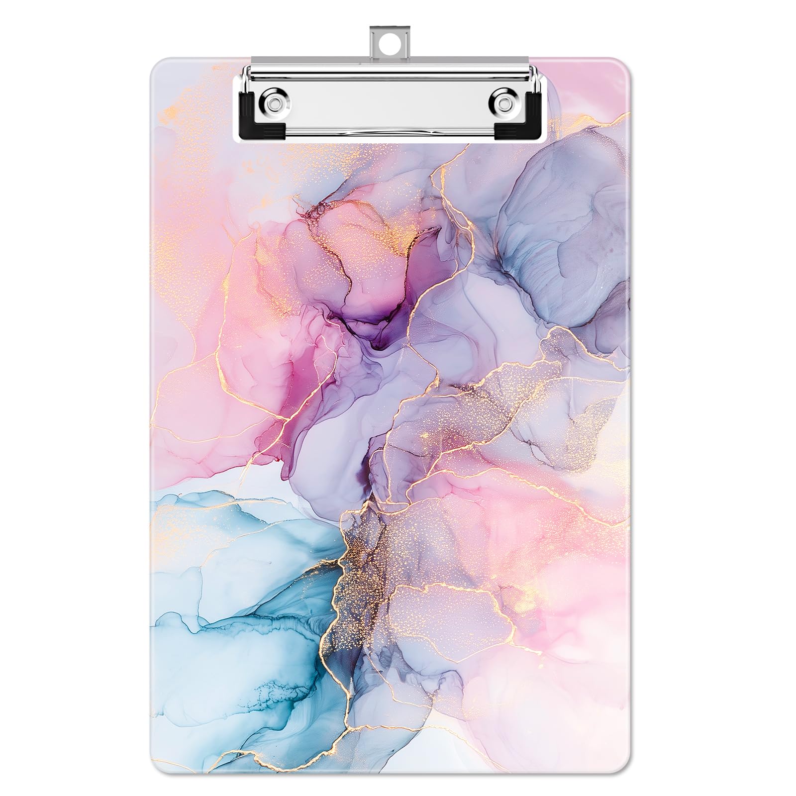 Luminzo A5 Clipboard (6x9 / 15x23cm) with Low-Profile Clip - Compact Board for Students, NHS Staff & Home Use | Homework Helper & Note Organizer, Pink Dream Marble