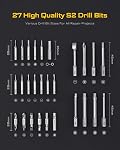 MrToNo Electric Screwdriver, Cordless Screwdriver Set, Power Screwdriver Set, 3 Torque Settings, 1500mAh Battery, 33 Magnetic Bits, LED Light, Rechargeable Tool for Furniture, DIY, Household Repair
