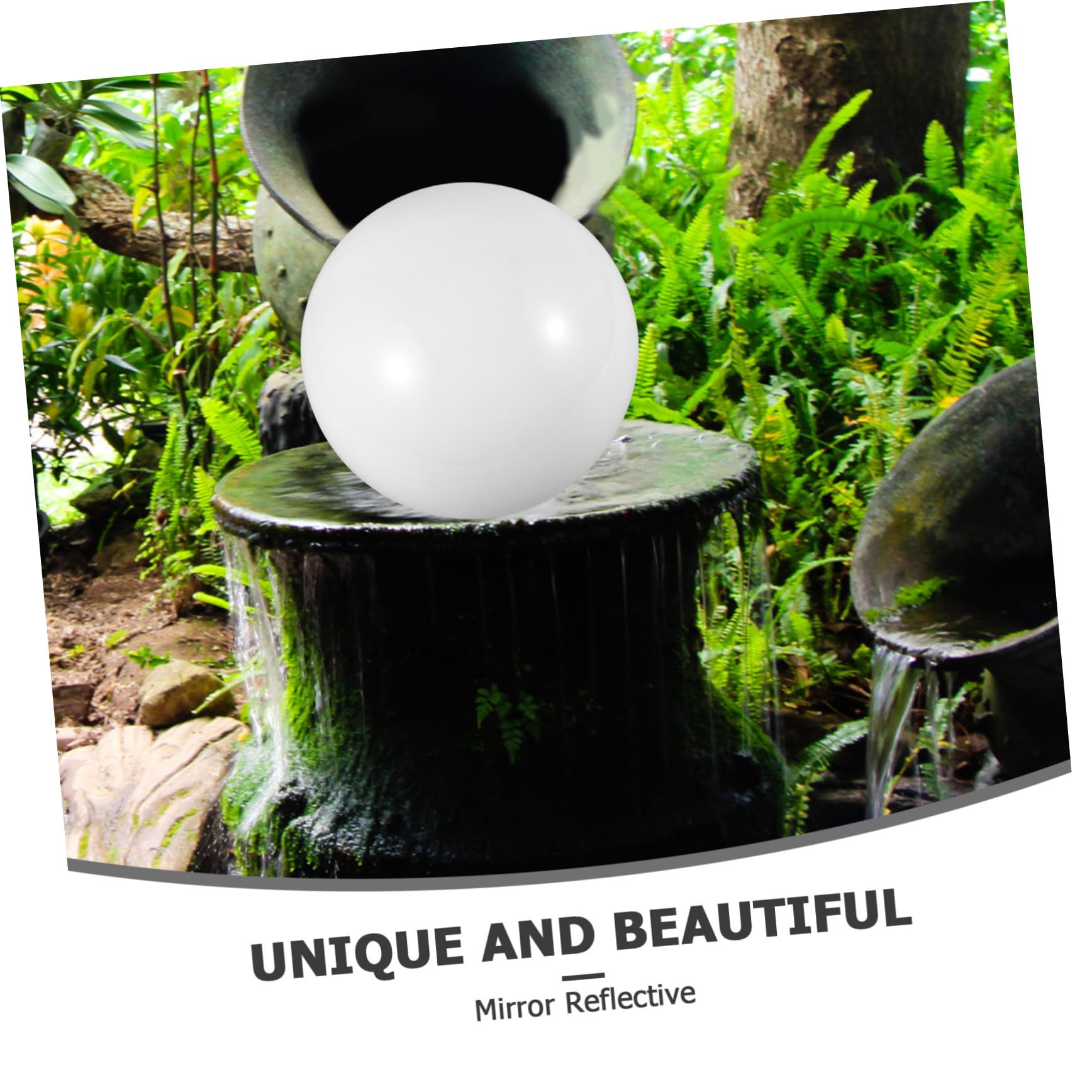 YARNOW Sfera Specchiata in Acciaio Inossidabile Bianco, Globo Riflettente da Giardino, Decorazione Chic per Esterni e Centrotavola