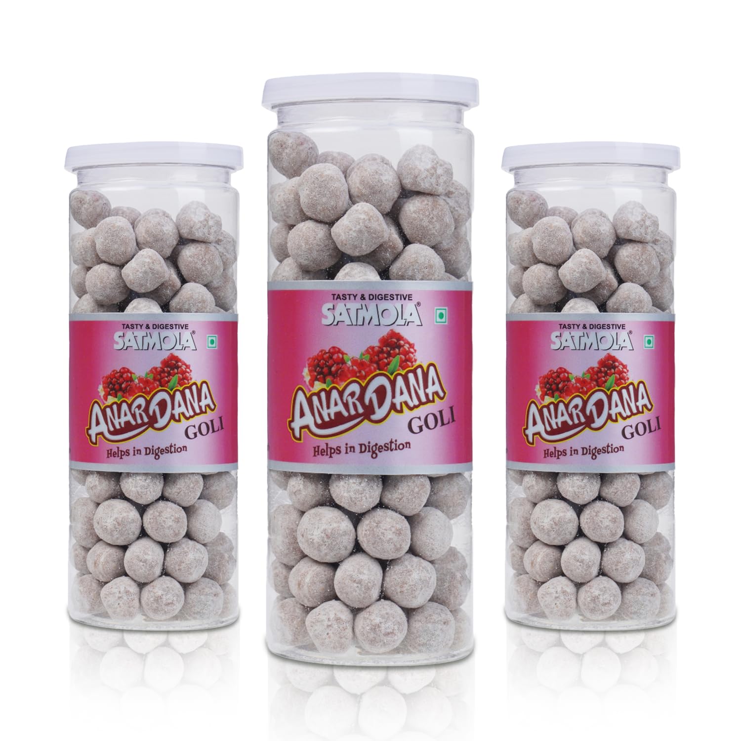 SATMOLA Digestive Anardana Goli | Sweet & Tangy Digestive Candy | Mouth Freshener, Mukhwas, After-Meal Pomegranate Balls (Pack of 3) 660gm-image-44
