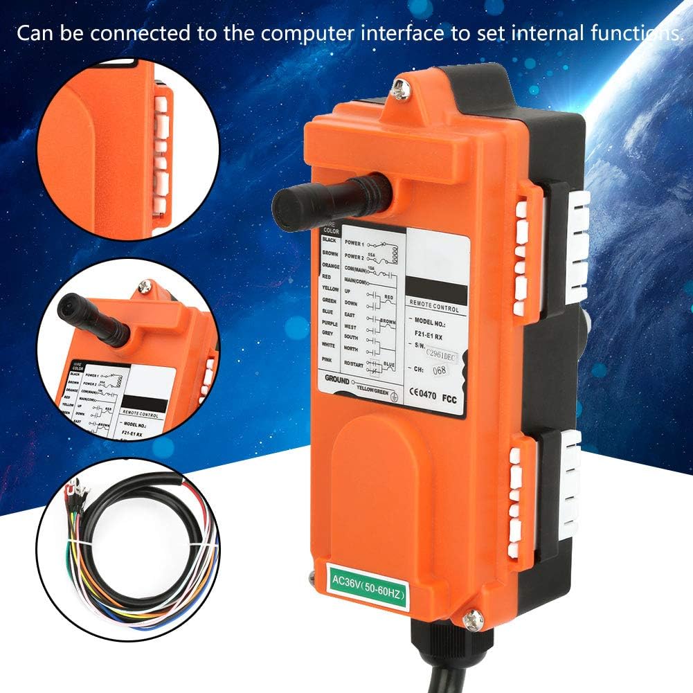 Yctze 380V 産業用ワイヤレスリモートコントロール送信機および受信機 F21-E1B、キー 8 個、範囲 100m、ホイスト