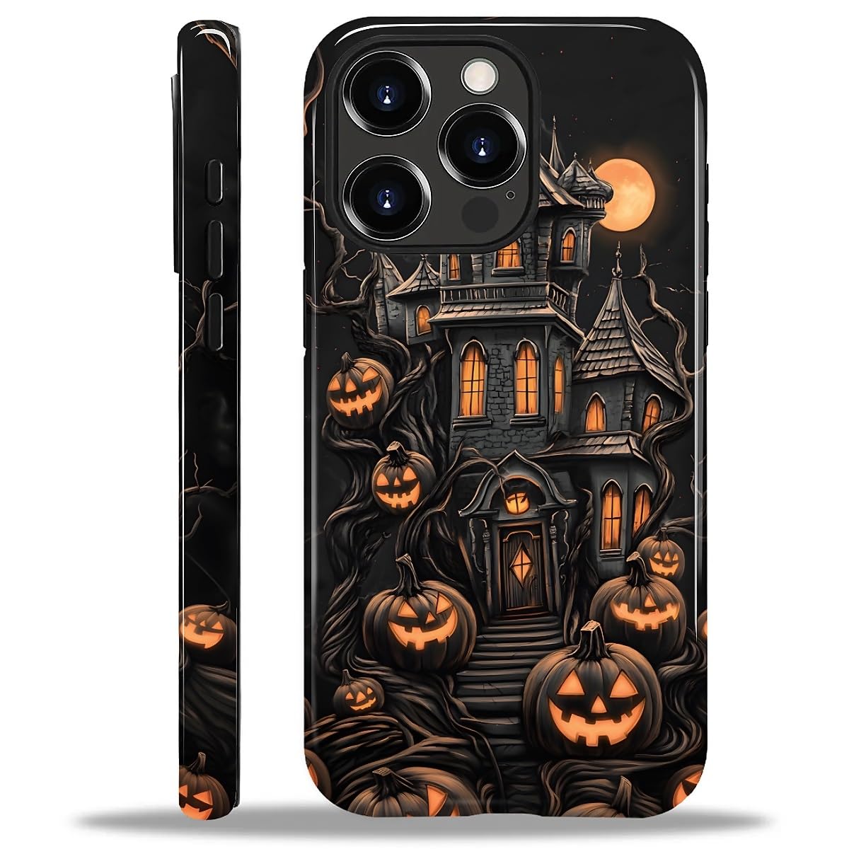 for iPhone 14 Pro Max Case for Women Girl Men Boy, Compatible with MagSafe, Shockproof Soft Silicone & Hard PC Shell Protective Case for iPhone 14 Pro Max - Spooky Halloween Haunted House Spooky Halloween Haunted House IPhone 14 Pro Max