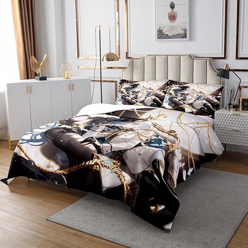 Miniatura 3 de Erosebirdal - Juego de colcha de uniforme de anime 3D para niña, tamaño King, estilo japonés, de dibujos animados, para niños y niñas, adolescentes,