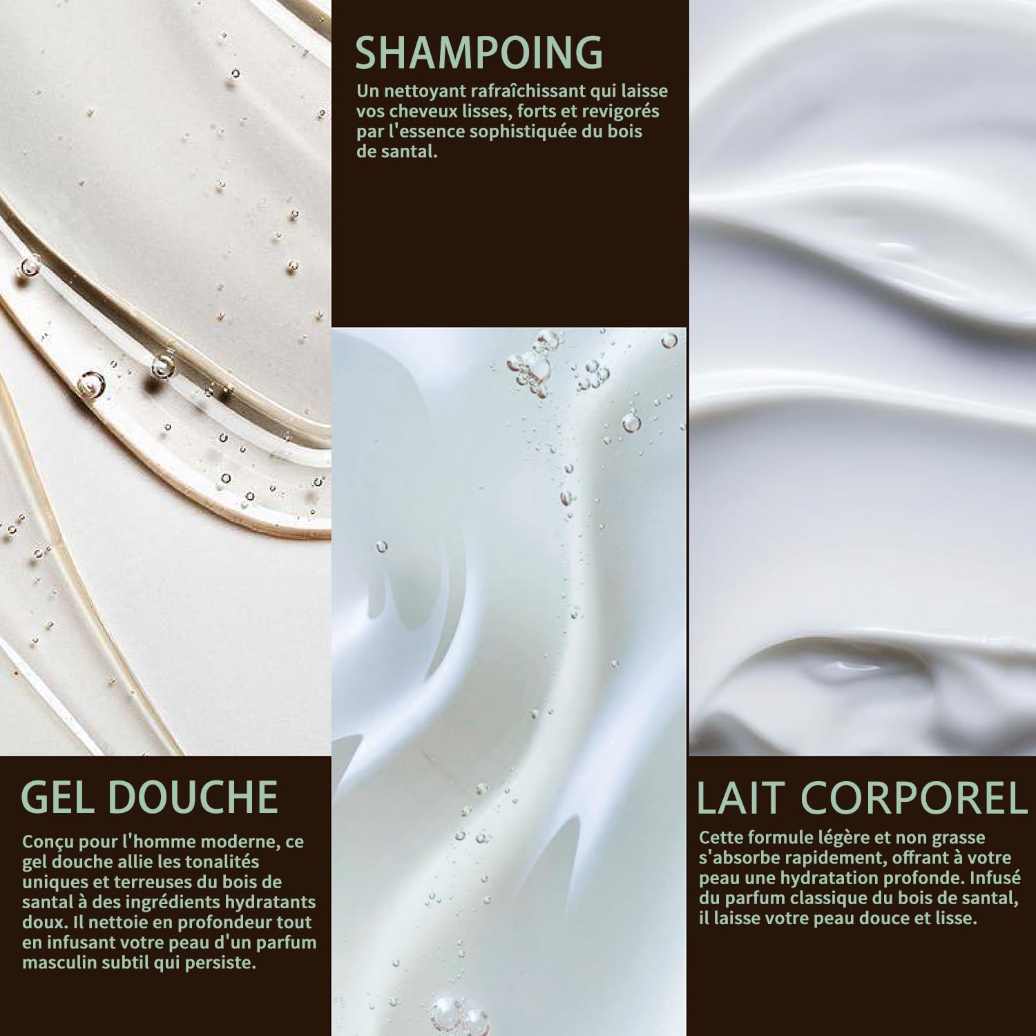 BODY & EARTH Men Gift Sets - 3PC Mens Gift Baskets Includes Sandalwood Shower Gel, Body Lotion, Shampoo, Mens Gift Basket as Birthday and Christmas Gifts for Men, Boyfriends and husbands - Image 4