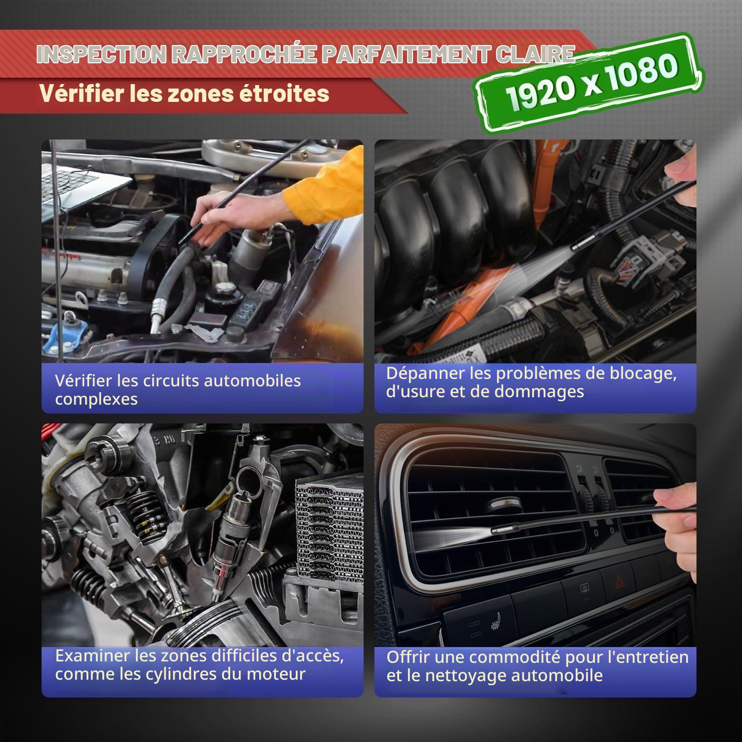 Autel MaxiVideo MV108S Caméra Inspection Numérique, Étanche IP67