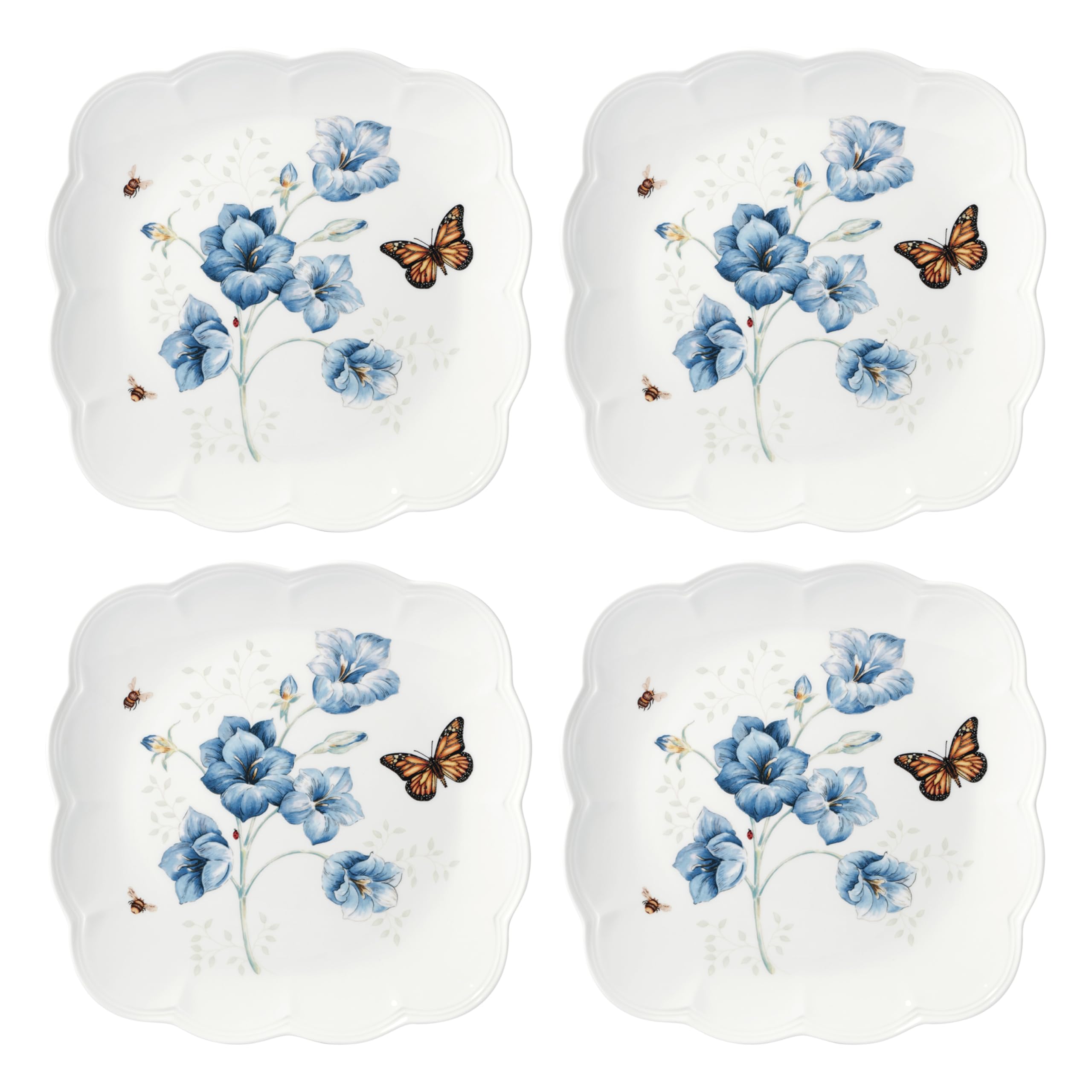 Lenox 894309 Butterfly Meadow Square 4-Piece Dinner Plates