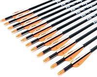 Vista 5 de Flecha de carbono de 30 pulgadas con puntas extraíbles para arco compuesto y recurvo (paquete de 12 unidades)