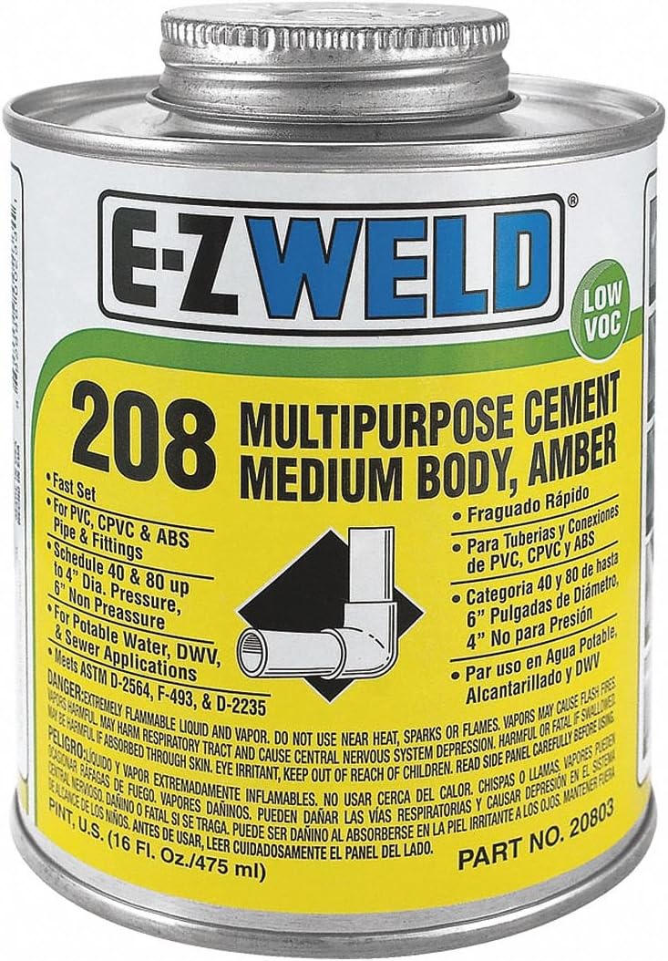 Cement, 16 oz, Amber, PVC, CPVC, ABS