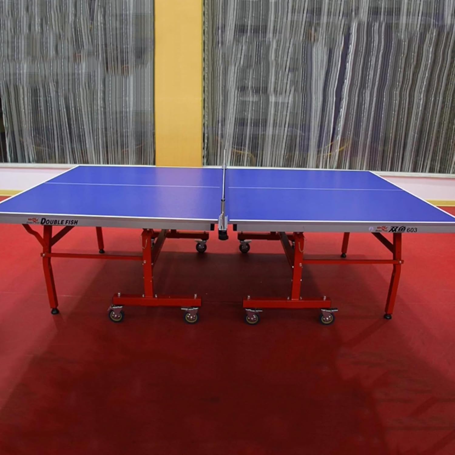 Table Tennis Table, Indoor Outdoor Ping Pong Table with Playing Surface, Stable Frame, Foldable with Wheels for Clubs, Schools & Recreation