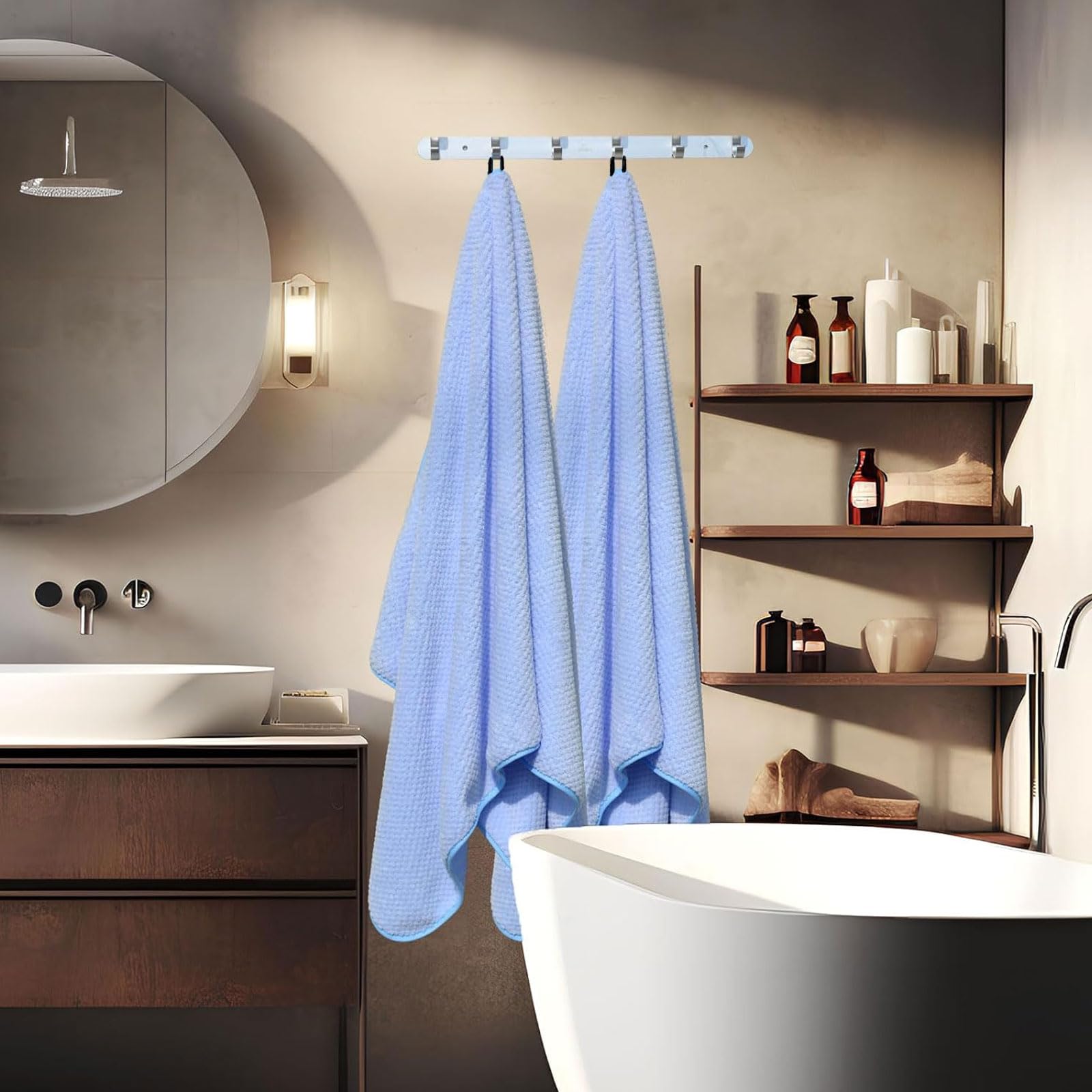 マイクロファイバー クイックドライ バスタオル 2枚セット（ワッフル織り） マイクロファイバー クイックドライ バスタオル 2枚セット