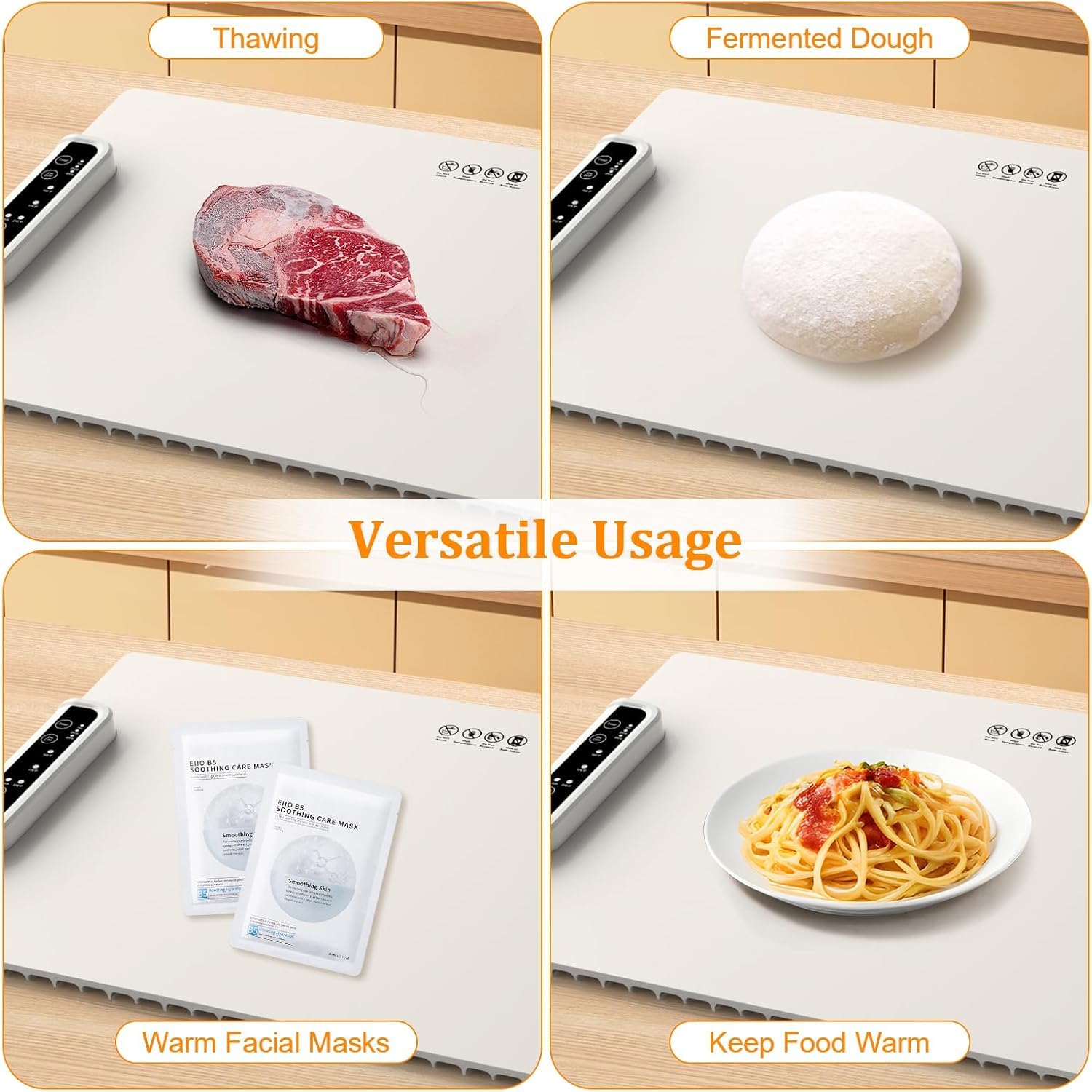Calyrex Electric Heating Tray with 3 Temperature Settings, Silicone Heating mat with sync Lock for Kids, Fast Heating Tray, Plates - Image 7 thumbnail