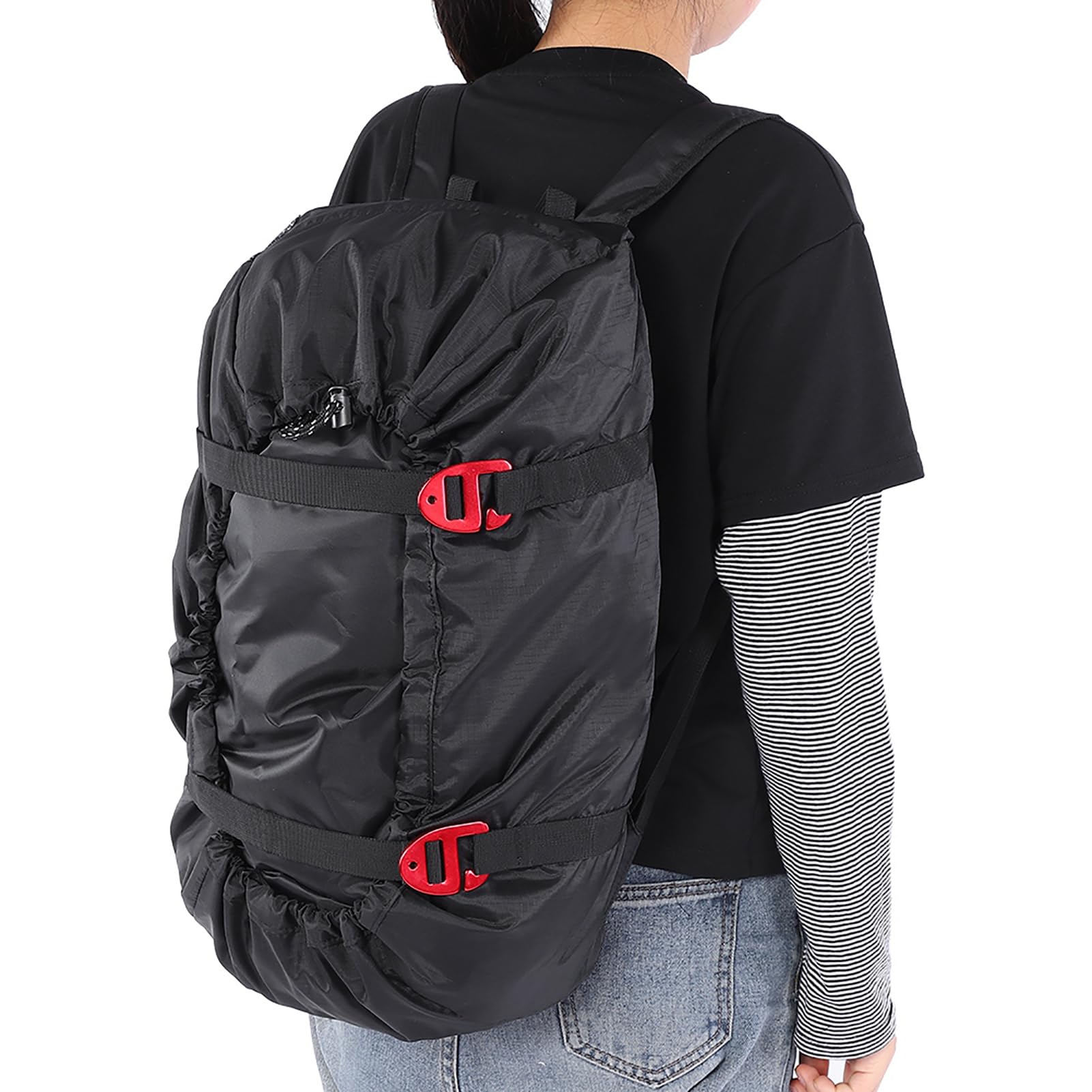 NDNCZDHC Rock Climbing Rope Kit Bag Folding Shoulder Strap for Outdoor Camping Hiking(Black)