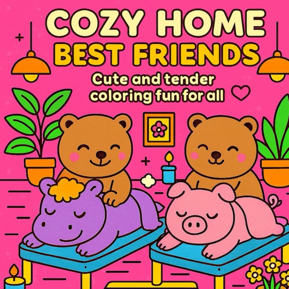 HOME COZY BEST FRIENDS: Cute and Tender Coloring Pages for Everyone