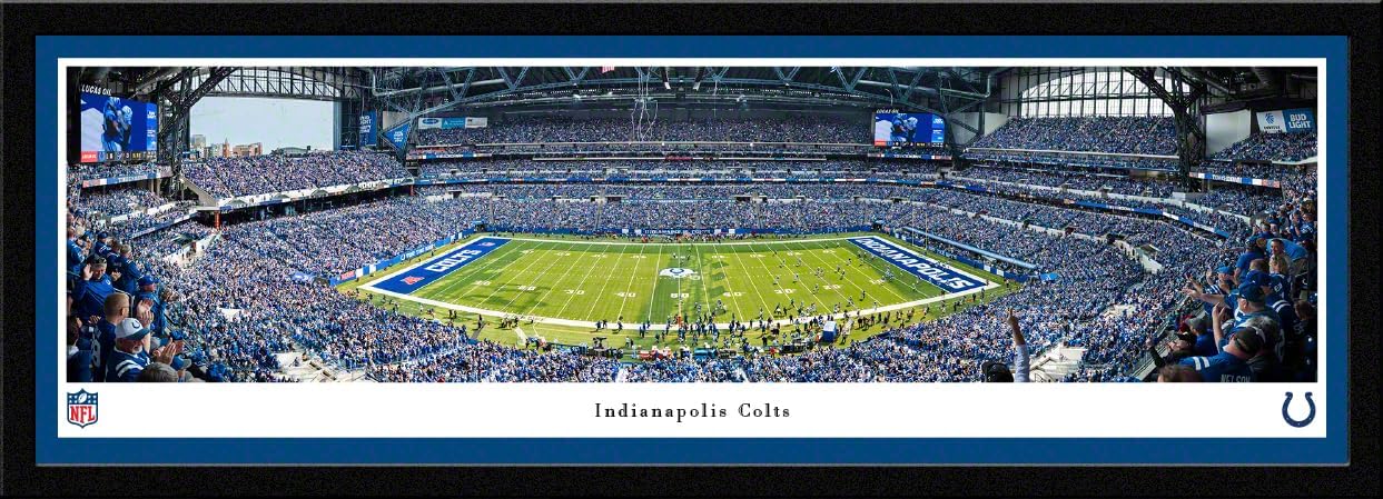Indianapolis Colts - Standard Framed Print by Blakeway Panoramas (40.25"W x 13.75"H)
