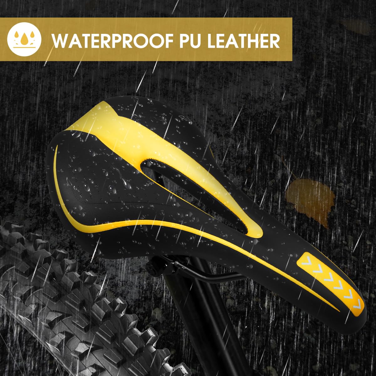 MSDADA Sella per Bicicletta in Gel, Sedili per Bicicletta per Comfort Uomini e Donne Gel, Sella Morbida Impermeabile in Memory Foam, Accessori per Biciclette per Spin Bike, Bici da Strada