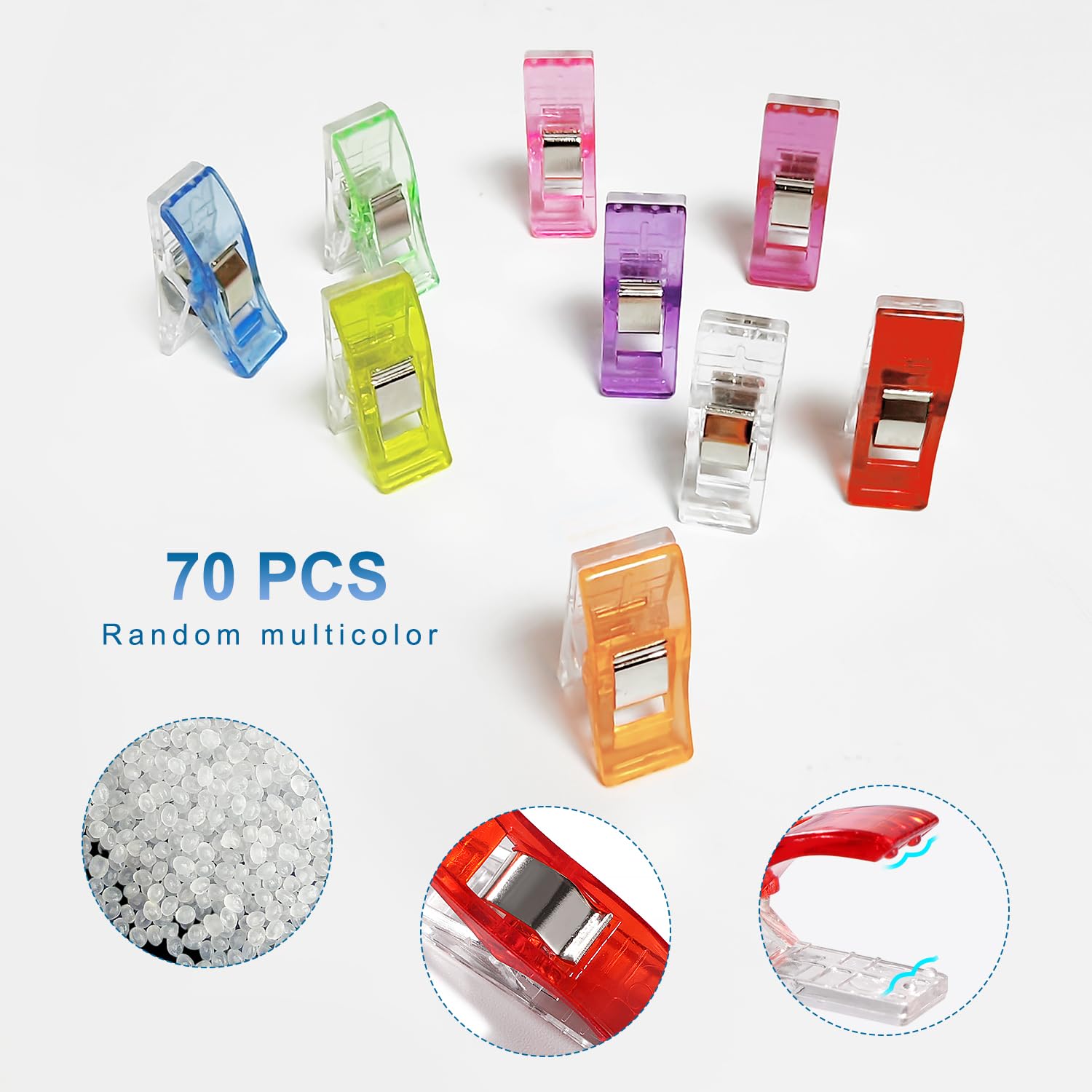 VooGenzek 70 Pezzi Clip da Cucito in Plastica Multiuso per Cucire e Crafting
