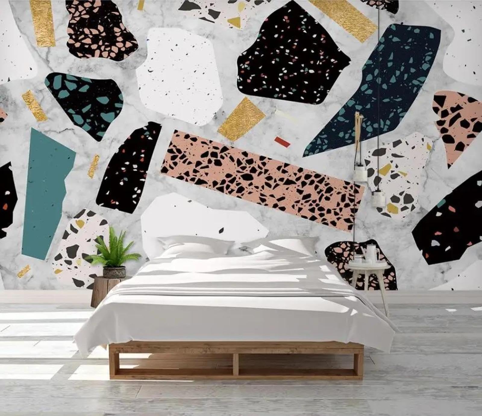 Papier peint mural 3d formes irrégulières en tissu non tissé pour chambre