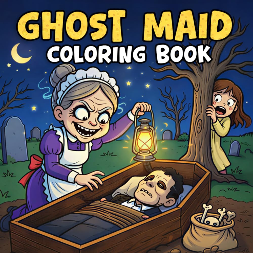 Ghost Maid Coloring Book: Ghost women coloring book, Playful Fun and Relaxing Spooky Scenes