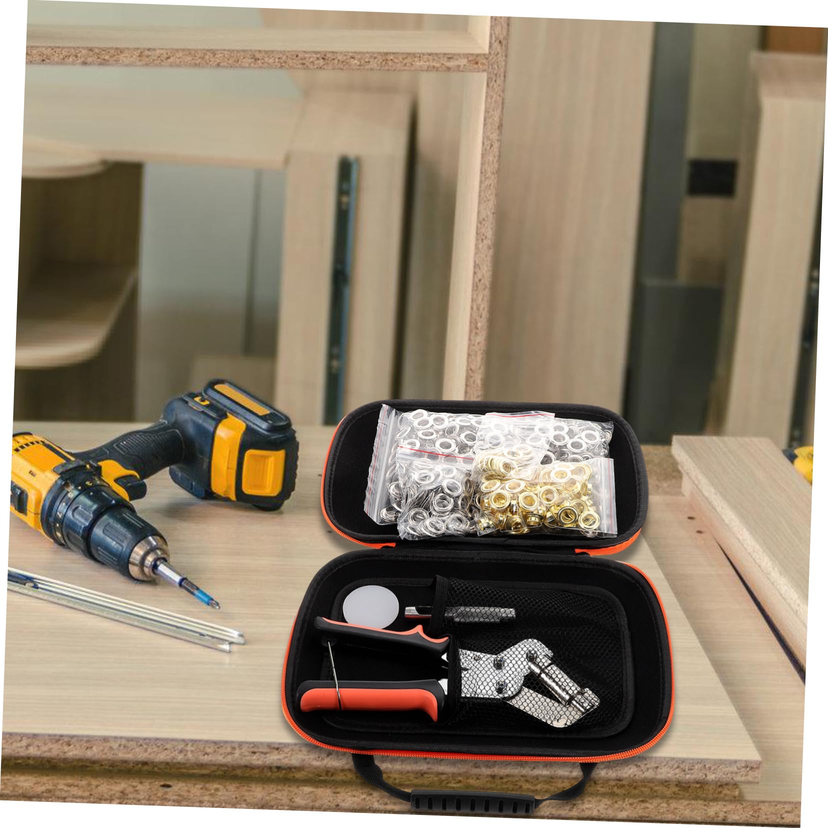 SHINEOFI Kit de Herramientas para Ojales Perforadora de Metal y Tela Juego de Alicates Portátil para Manualidades Reparación Bolsa