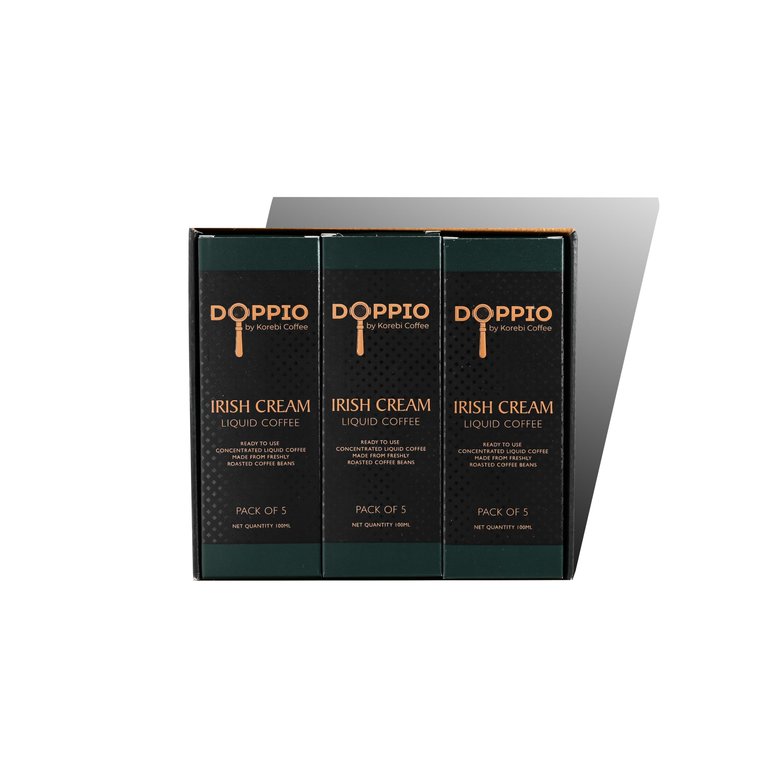 Korebi Coffee Irish Cream - Artisan Instant Liquid Coffee Concentrate| 100% Arabica | Make in 30 Secs | Hot or Cold | With or Without Milk | 3 Boxes [300ml](TOTAL- 15 Sachets, 20 ML/Sachet)